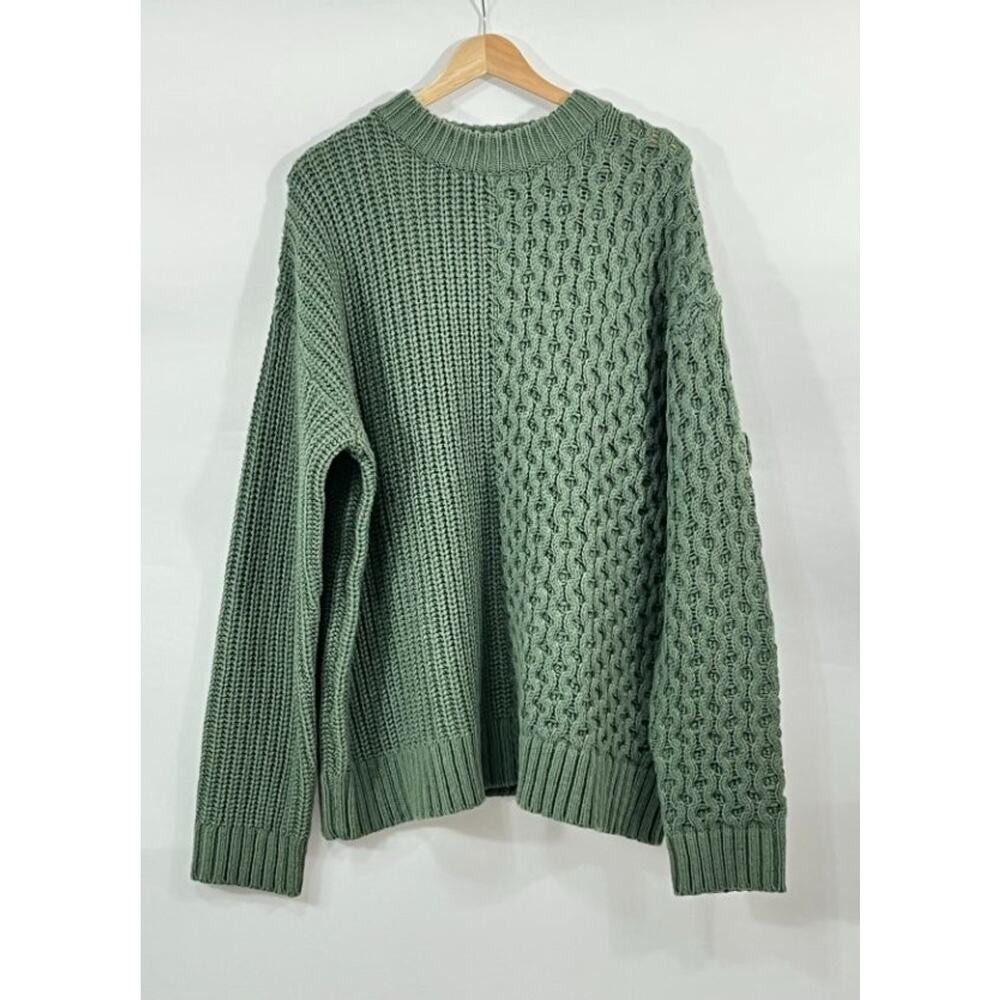 ALTU by Altuzarra 1 S Green Merino Wool Blend Chunky Knit Pullover Sweater NWT - Picture 6 of 9